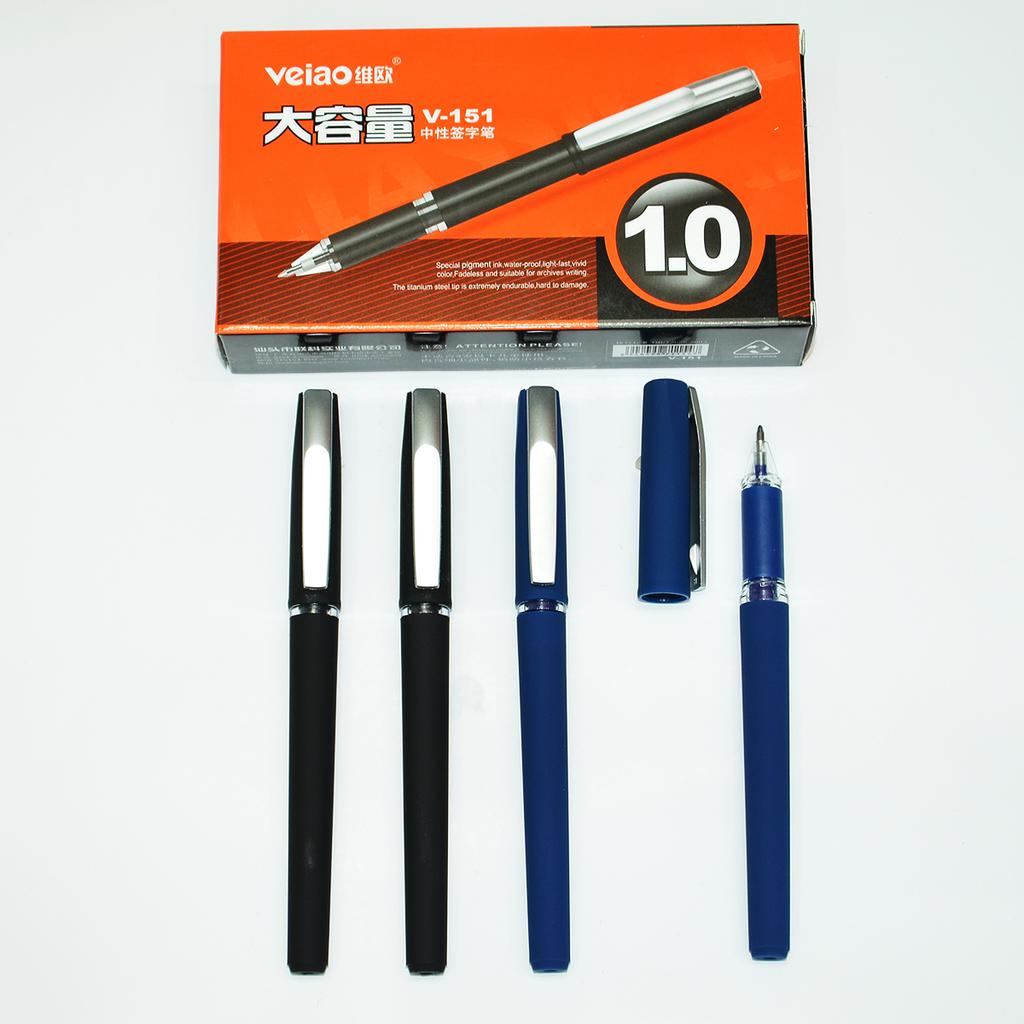粤胜文具办公文化书写工具 维欧 V-151 外贸热销款式 磨砂大容量中性笔1.0mm