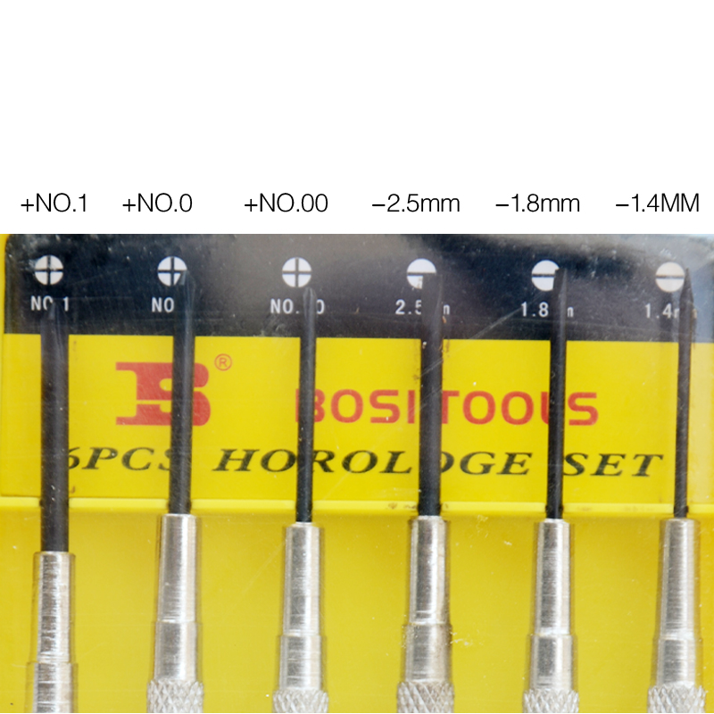 Bosi Persian Tools 6-Piece Clock Batch Clock Screwdriver Miniature Screw Batch Application Scenario