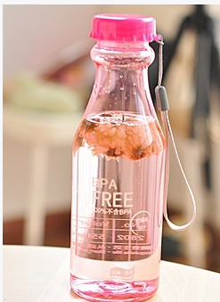 Simple portable candy-colored leak-proof water bottle water bottle plastic water cup handy cup delivery rope