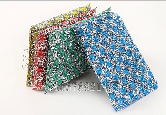 Dishwashing cloths, dishwashing cloths, pot washing cloths, absorbent cleaning cloths, washing king, four-piece woven steel wire cloth sponge brush