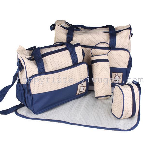 The manufacturer supplies fashionable and practical Flower yao Fabric mommy bag (5-piece set) thumbnail
