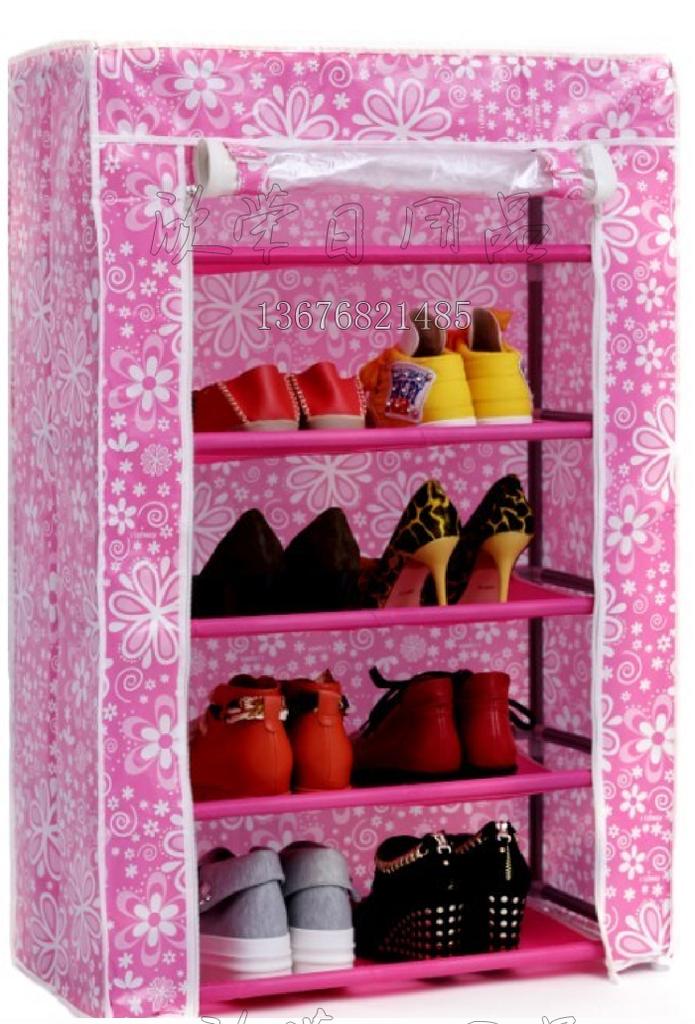 Aj-F5 Oxford Fabric Simple Shoe Rack Multi-Layer Dust Proof Shoe Rack