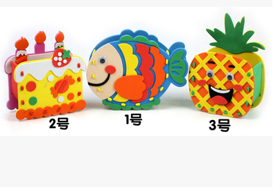 多款eva手工制作笔筒 手工拼装 eva贴画立体贴画儿童玩具