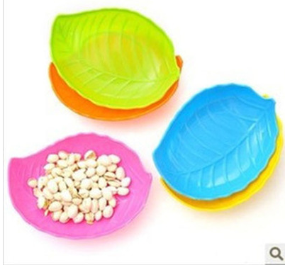 胺树叶形塑料水果盘糖果盘瓜子零食盘