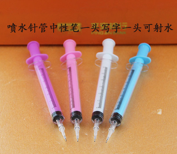 026博灵喷水针筒中性笔/厂家批发/时尚韩版学生水笔细节图