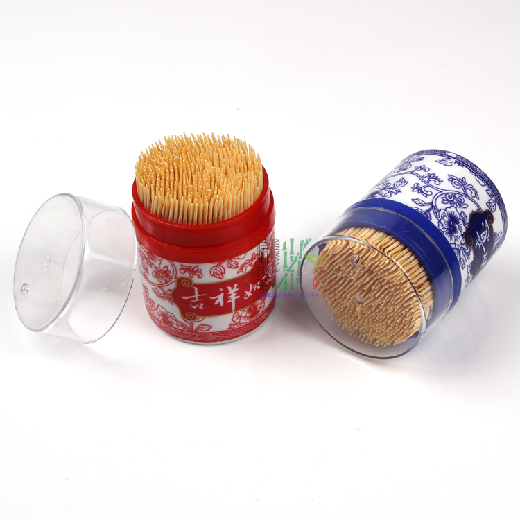 Transparent round can, toothpick holder, toothpick bucket, portable toothpick box, household creative toothpick storage can details Picture