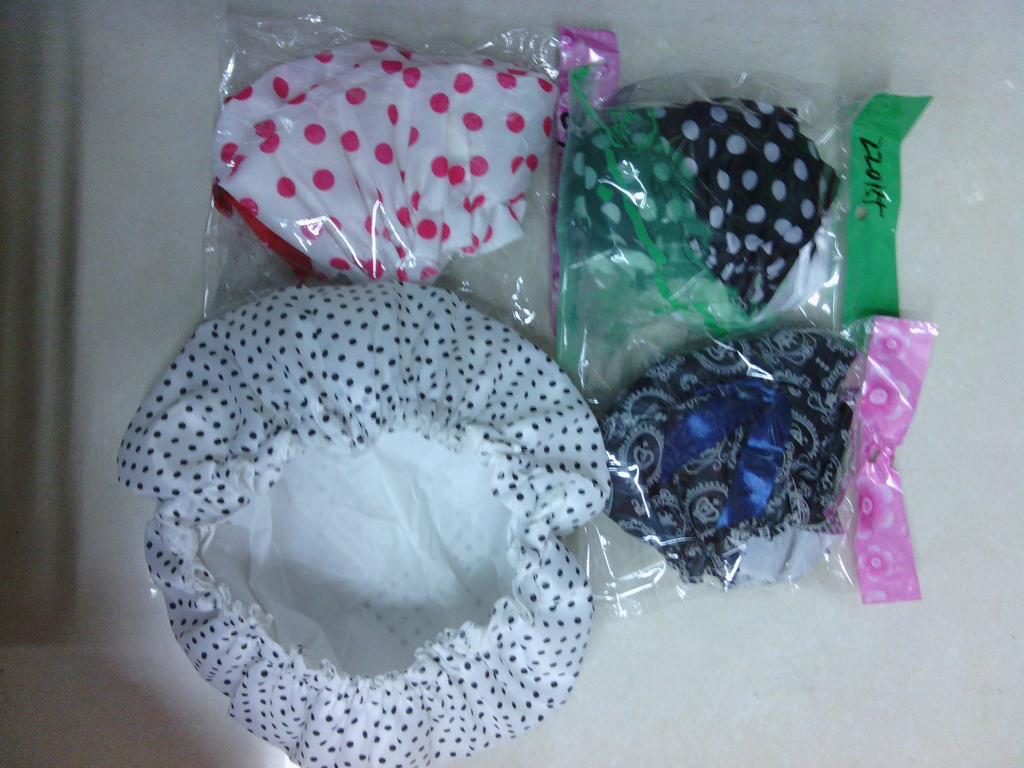 厂家直销花浴帽，颜色混装，细节图