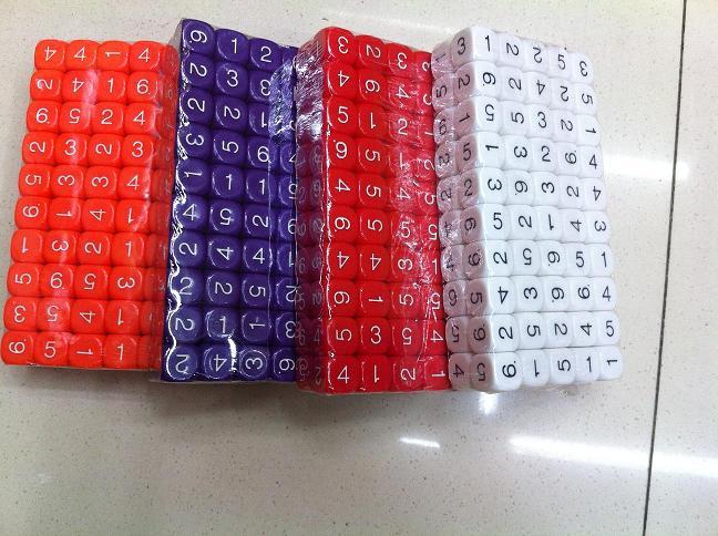 供应数字骰子 16号阿拉伯数字骰子1-6 亚克力材料