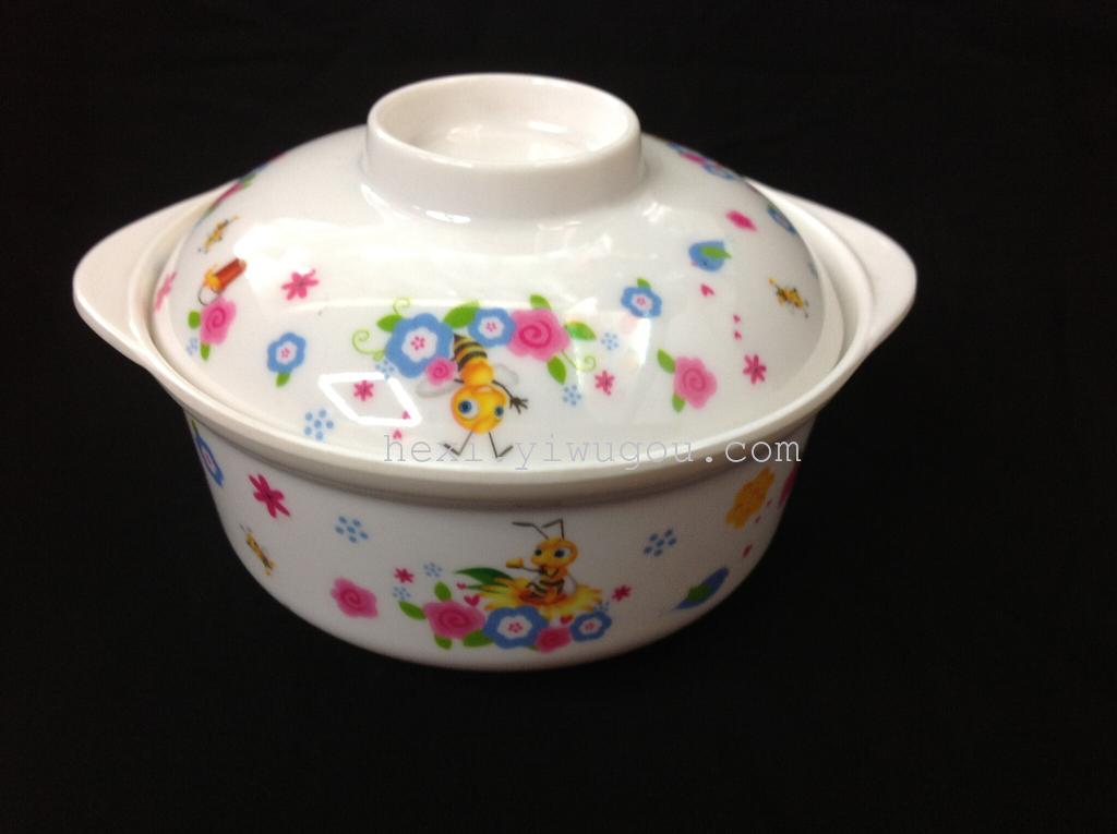 Melamine covered bowl imitation porcelain covered bowl 535