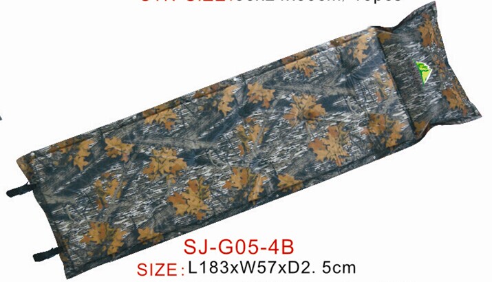 Jiahui Outdoor Products G05-4D Camouflage Single-person Self-inflating Cushion with Pillow Inflatable Moisture-proof Pad