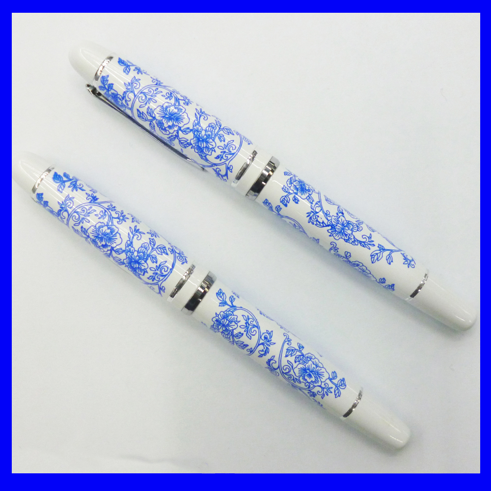 Wholesale of 2014 new blue and white porcelain gel pen gift sets with thin profit margins, direct sales from Yiwu pen manufacturer details Picture