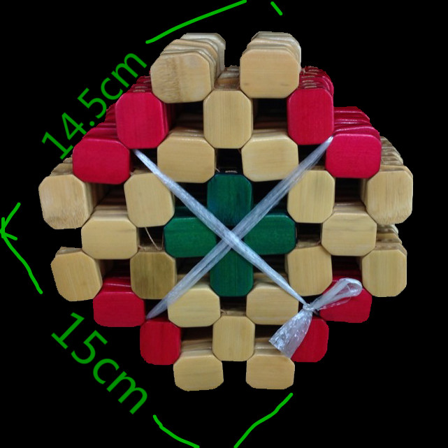 032 Home circular square bamboo placemats protect furniture cups, bowls, table MATS and heat insulation pads Specification image