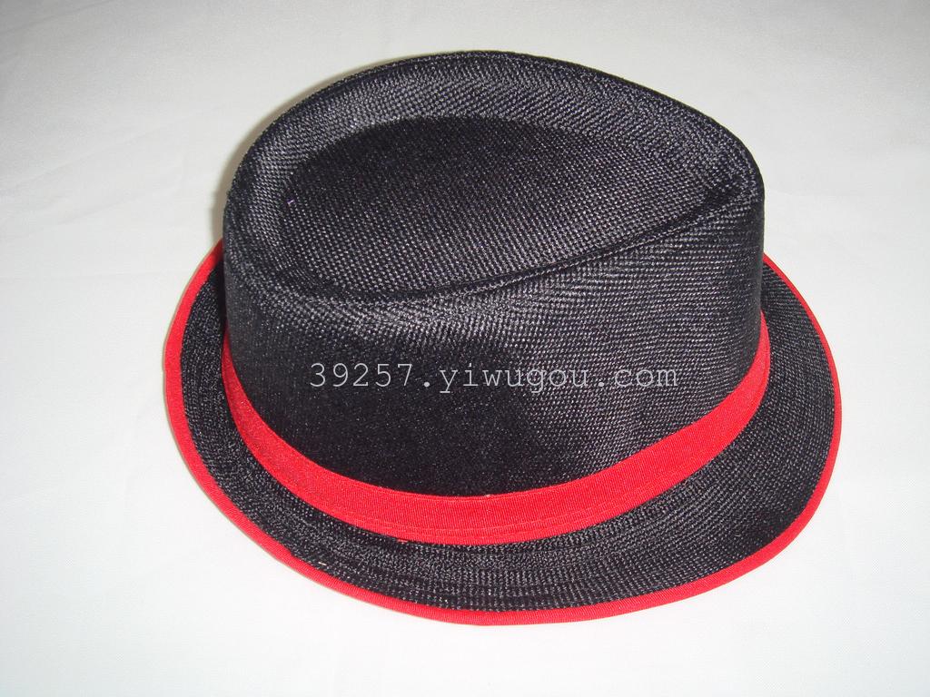 Factory Direct Sales 2014 Jute Edge Matching Color Jazz Hat Small Top Hat Panama Hat details Picture