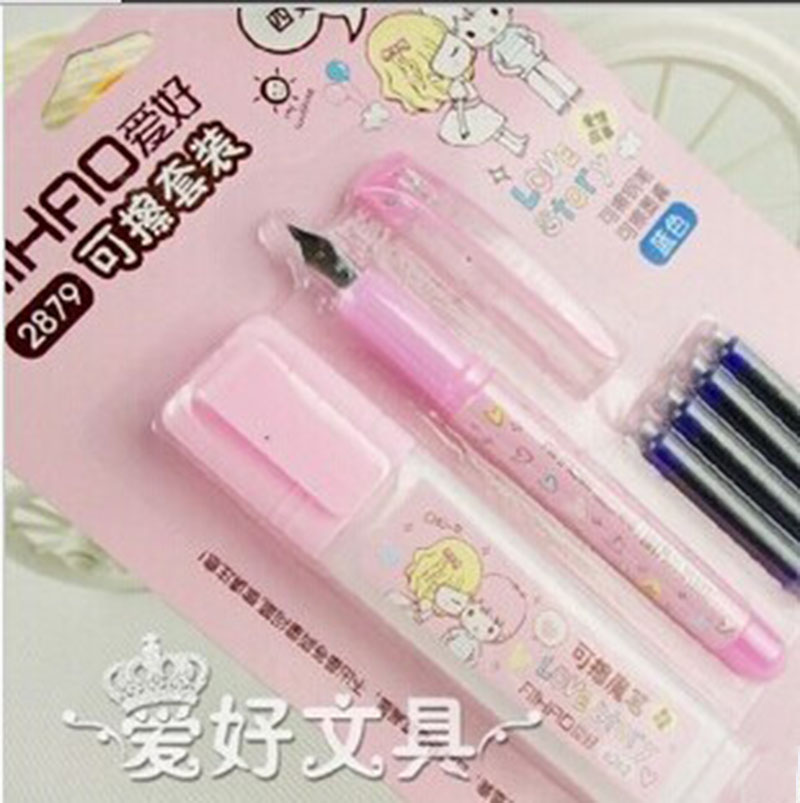 G010爱好可换囊直液式钢笔钢笔 爱情故事 2879可擦套装