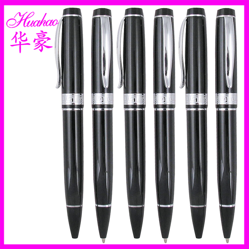 Huahao Special Supply metal ballpoint pens, metal gift pens, black oil-based pens, high-end advertising business pens Specification image