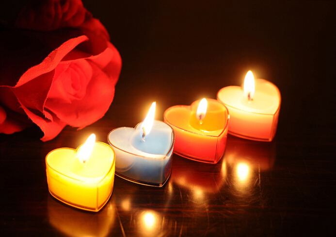 Romantic heart-shaped candle set, birthday proposal and confession candle set, gift candle, heart-shaped candle box details Picture