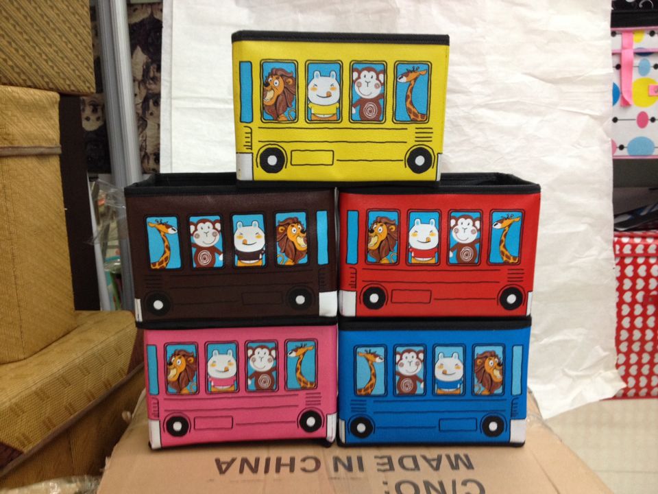 动物园卡通汽车收纳凳整理盒可折叠防水耐用