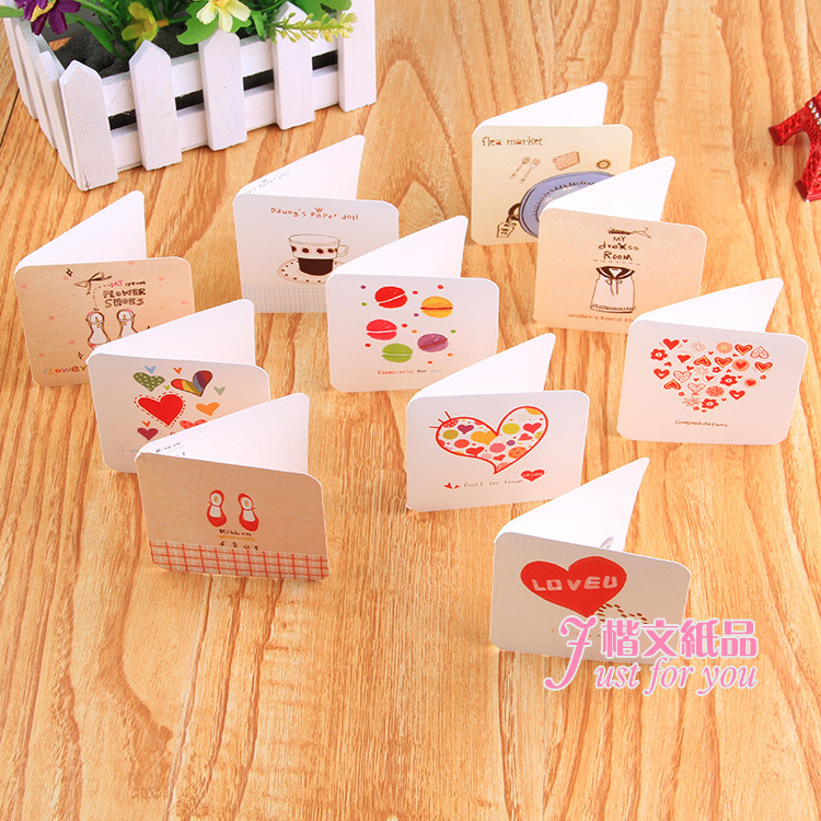Korean version of valentine's Day birthday greeting card small CARDS with small envelopes