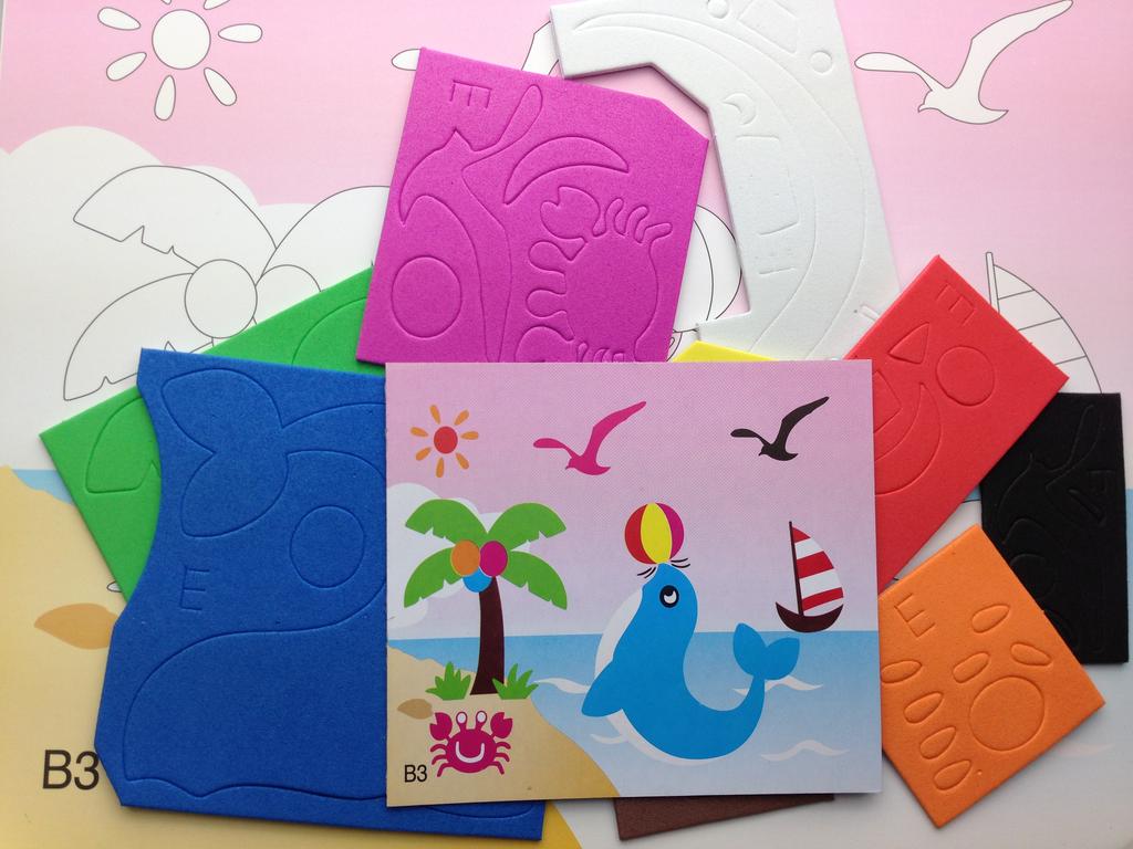 春禧B3海豚儿童早教益智创作EVA贴图 创意diy贴图细节图