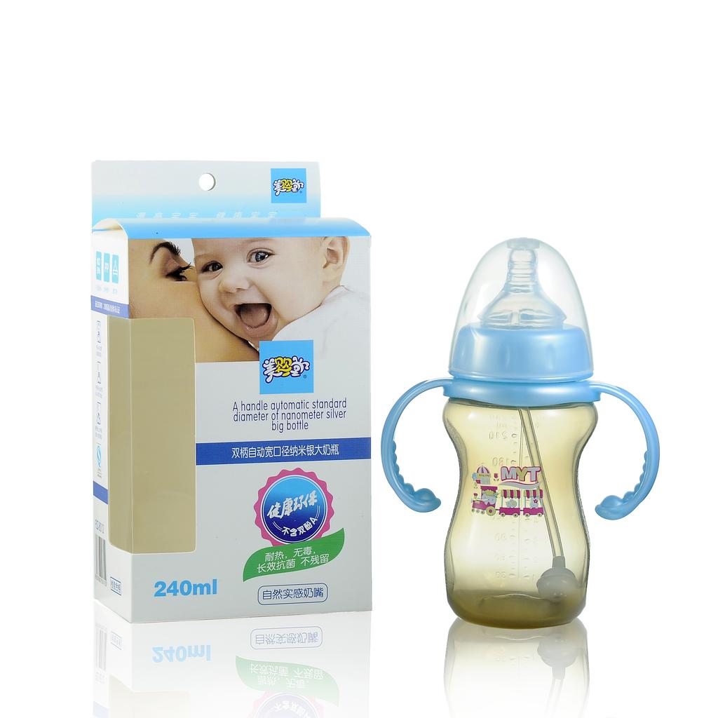 美婴堂PJZ-8012 240ML宽口径纳米银中奶瓶