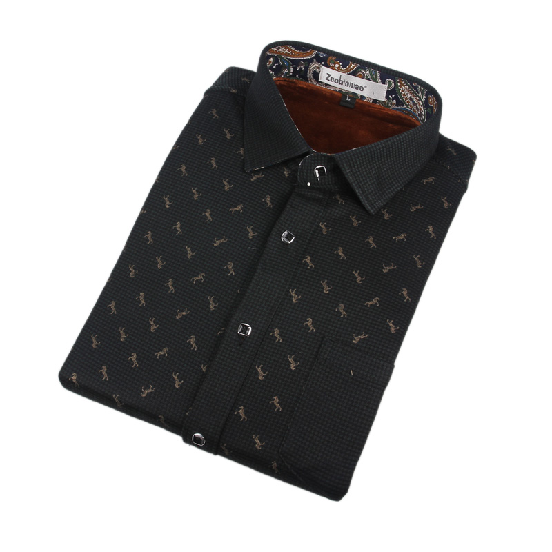 Men's plush long-sleeved business shirt, thickened and warm shirt for men Application Scenario