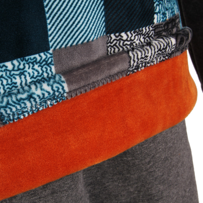 New casual and warm round-neck underwear with fleece and thickened gold warm thick armor set details Picture