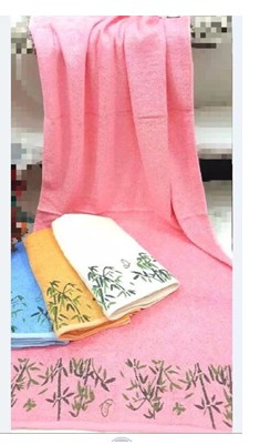 Plain-colored broken bamboo fiber bath towel