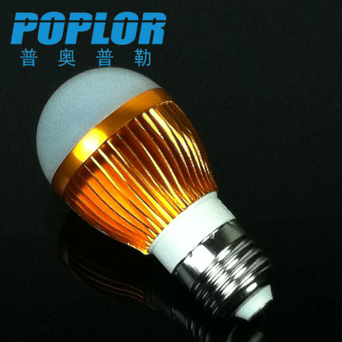 3WLED Aluminum bulb gold aluminum cooling LED bulb IC constant current wide voltage optical macro chip