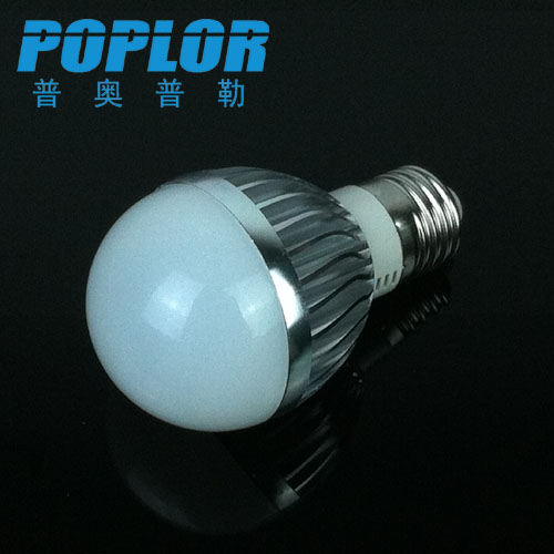 5WLED铝球泡灯 铝散热灯泡LED灯IC恒流宽电压光宏银色产品图