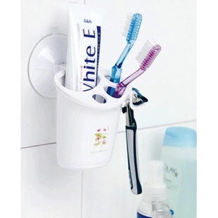 Suction cup toothbrush holder set, fashionable couple bathroom creative suction cup toothbrush bucket, beautiful