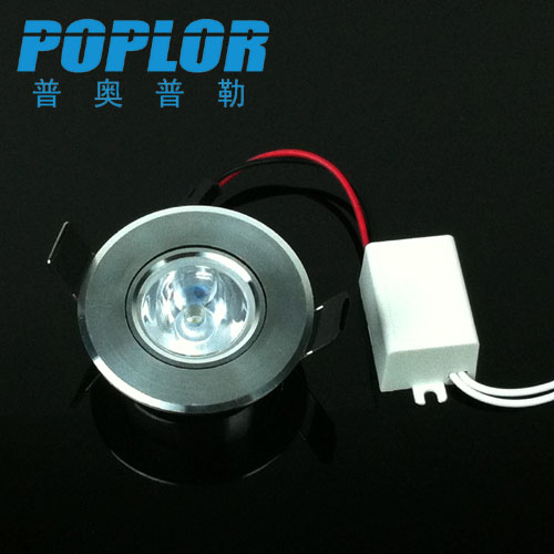 1W LED sky lights IC constant current car aluminum LED downlights 2mm thick three amps wide voltage