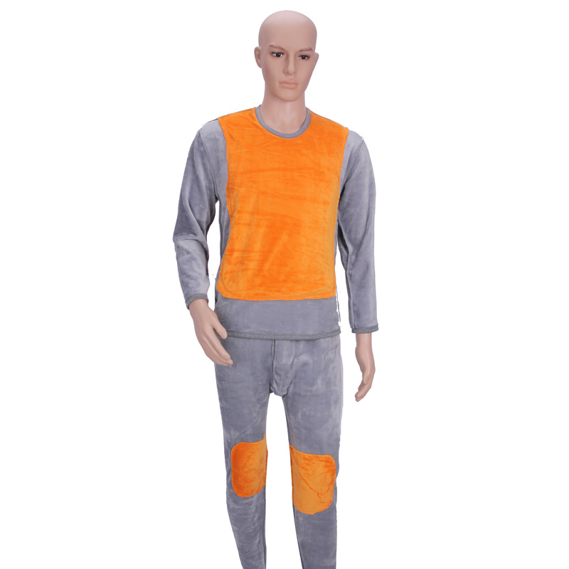 Men's and women's golden armor thermal underwear, thickened and fleece super soft double-layer set for middle-aged and elderly people details Picture