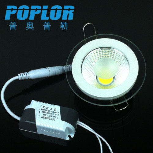 5W LED glass panel light COB panel light Circular three-amp IC constant current drive wide voltage