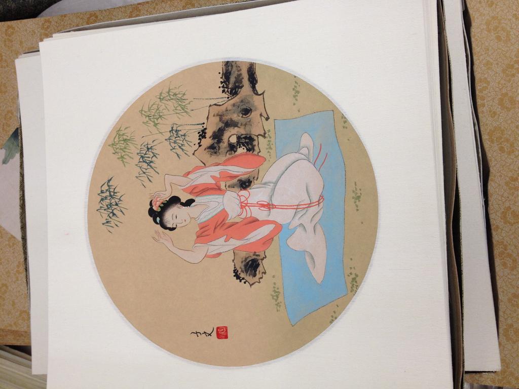 All Hand-Painted Small Square Painting Core Chinese Painting Exquisite Classical