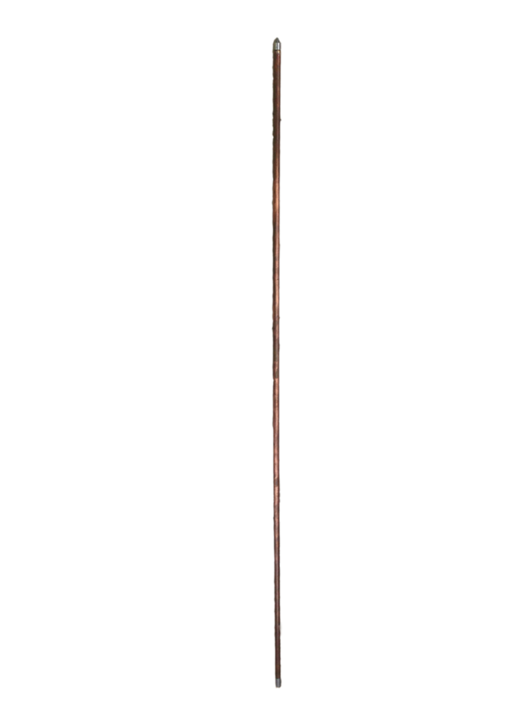 All copper ground rod rims can split the ground rod lightning rod