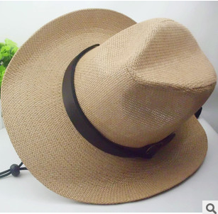 Wide-Brimmed Men's Summer Cowboy Hat Fishing Hat Straw Hat Men's Visor Hat Men's Summer Brimmed Hat details Picture
