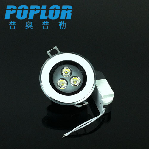 3W LED ceiling lamp blade heat dissipation IC constant current car aluminum spray white anti-glare LED downlight three safety