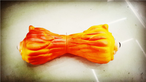 Pet glue sound toy double lion head thumbnail