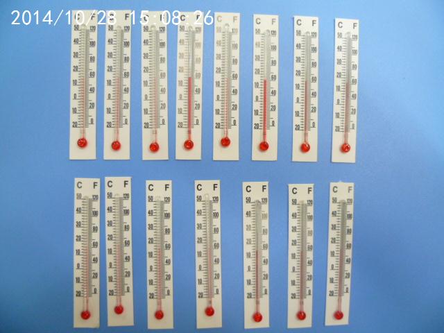 7.0*1.2 Paper small glass thermometer cartoon household indoor and outdoor card thermometer Specification image