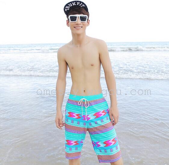 Jinger genuine new swimsuit men's boxer five minutes beach pants hot spring swimsuit K003 details Picture