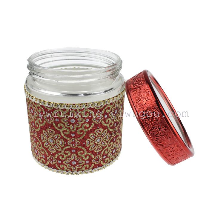 The latest fashion glass can sealing can multicolor cloth glass can 800ml