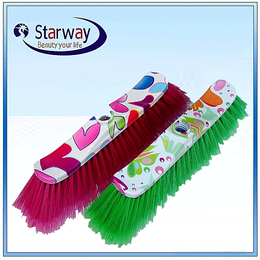 Printed broom with two anti-collision brooms and two rubber brooms