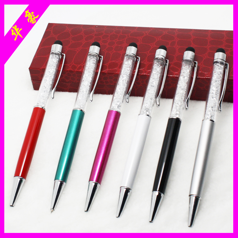 Water diamond pen, water diamond ballpoint pen, crystal metal pen, crystal touch pen, gemstone ballpoint pen factory direct sales