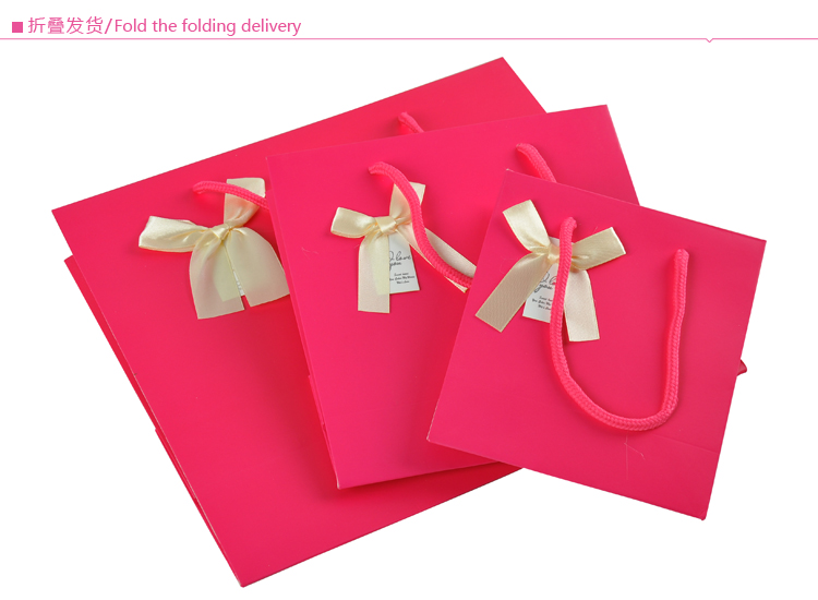 Thickened Rose Red Gift Bag Hand Gift Bag Paper Bag Bag Large Handbag Wholesale Custom Packaging