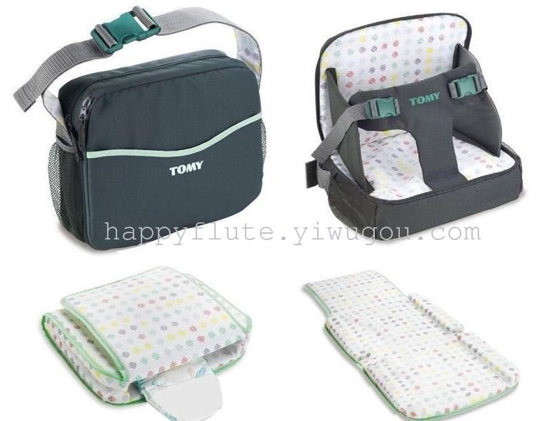 TOMY3合1 妈咪袋宝宝坐椅可携带折叠儿童餐椅垫 婴儿尿垫详情图2