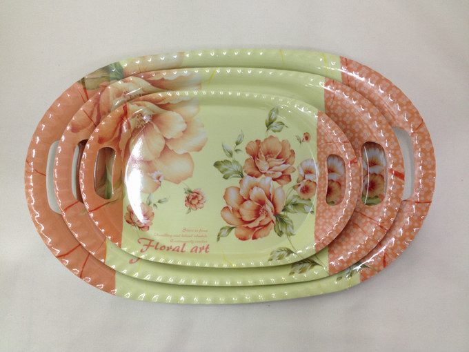 Melamine tray, melamine glossy tray, melamine double-ear tray hbsb details Picture