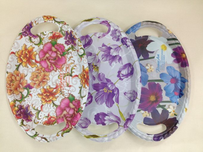 Melamine plates, trays, resin trays, melamine frosted trays mai details Picture