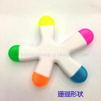 Shape highlighter advertising pen can print LOGO triangle pentagram palm