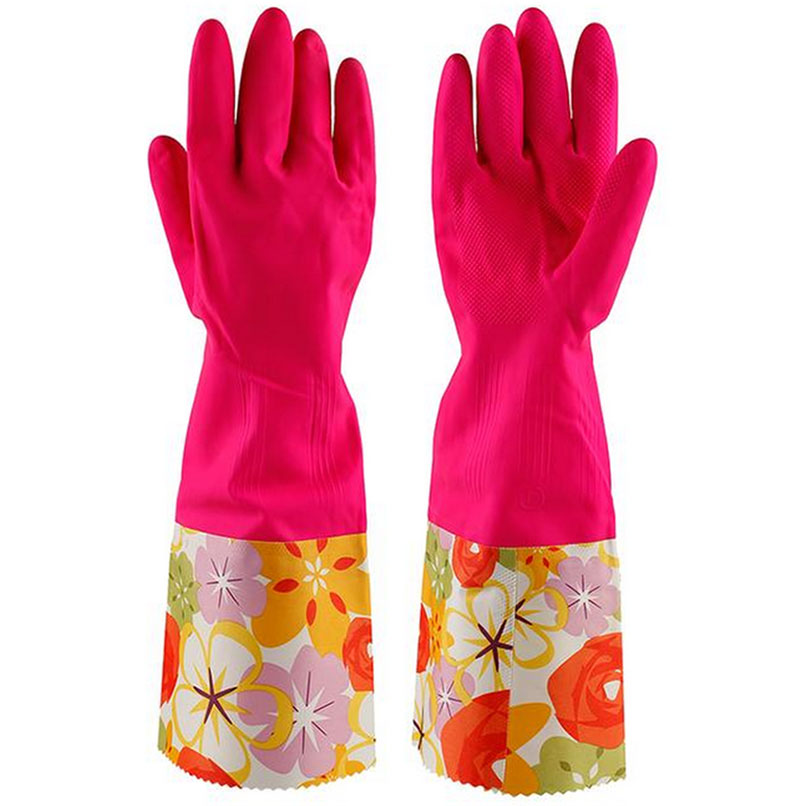 350家务清洁洗衣手套洗碗橡胶保暖加绒加长绒里保暖手套