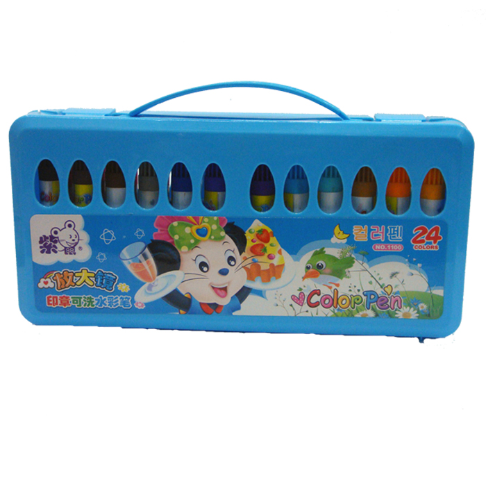 Yiwu Selection 24 color washable non-toxic seal magnifying glass watercolor pen thumbnail